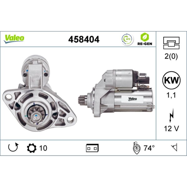 Startmotor 12V Valeo 458404 VALEO