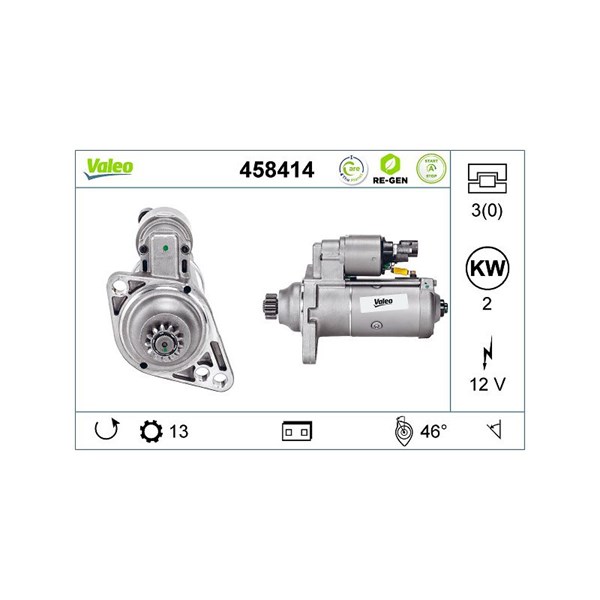 Startmotor 12V Valeo 458414 VALEO