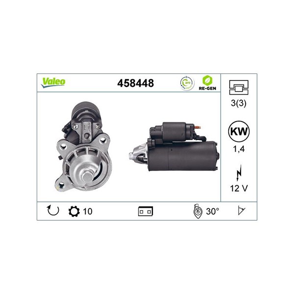 Startmotor 12V Valeo 458448 VALEO Startmotor 12V Valeo 458448 VALEO