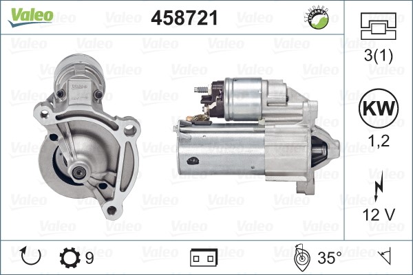 Startmotor 12V Valeo 458721 VALEO