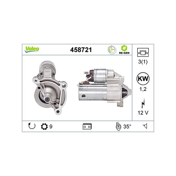 Startmotor 12V Valeo 458721 VALEO