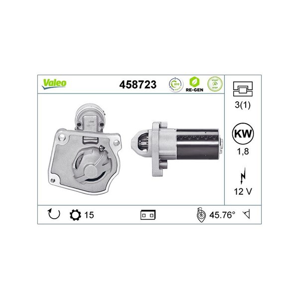 Startmotor 12V Valeo 458723 VALEO