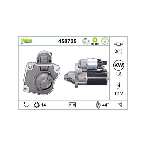 Startmotor 12V Valeo 458725 VALEO