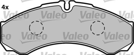 Bromsbeläggsats, Bakaxel Valeo 541662 VALEO