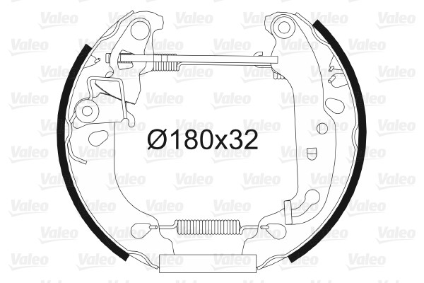 Bromsbackar, sats, Bak Valeo 554847 VALEO