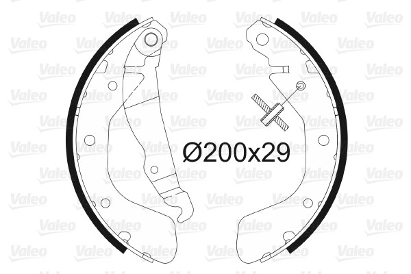 Bromsbackar, sats, Bakaxel Valeo 562077 VALEO