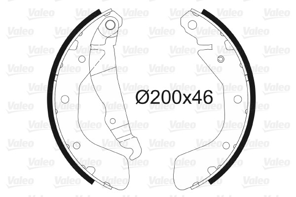 Bromsbackar, sats, Bakaxel Valeo 562078 VALEO