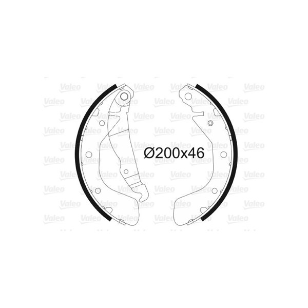 Bromsbackar, sats, Bakaxel Valeo 562078 VALEO