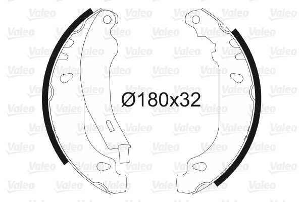 Bromsbackar, sats, Bakaxel Valeo 562084 VALEO