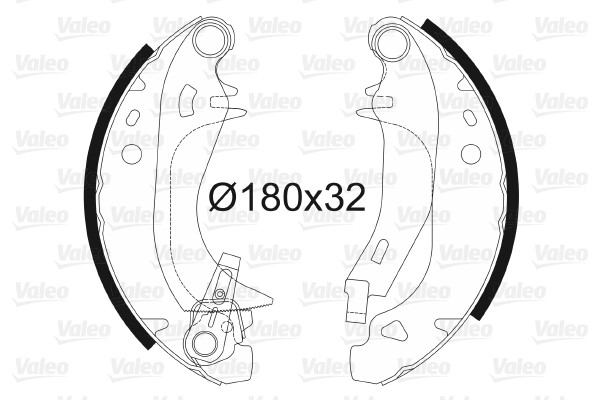 Bromsbackar, sats, Bakaxel Valeo 562453 VALEO