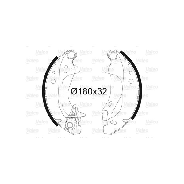 Bromsbackar, sats, Bakaxel Valeo 562453 VALEO