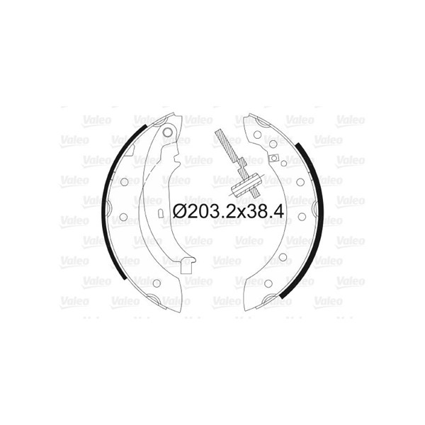 Bromsbackar, sats, Bakaxel Valeo 562581 VALEO