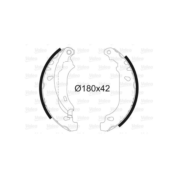 Bromsbackar, sats, Bakaxel Valeo 562647 VALEO