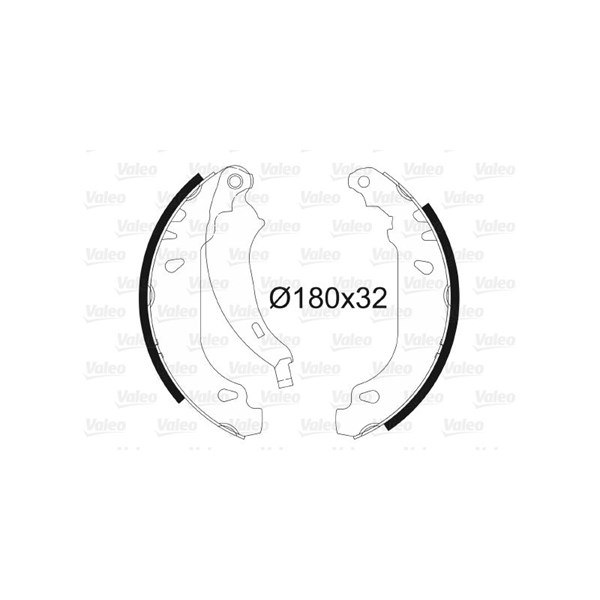 Bromsbackar, sats, Bakaxel Valeo 562650 VALEO