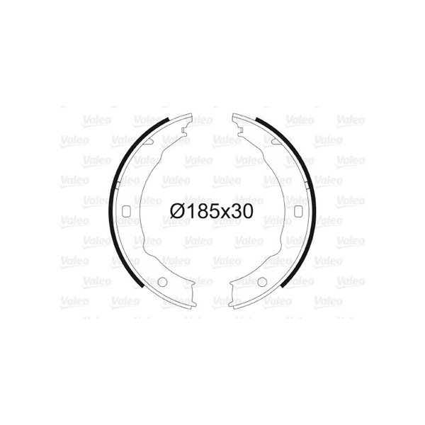 Bromsbackar, sats, parkeringsbroms, Bakaxel Valeo 562738 VALEO