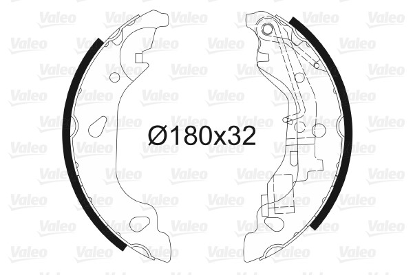 Bromsbackar, sats, Bakaxel Valeo 562770 VALEO