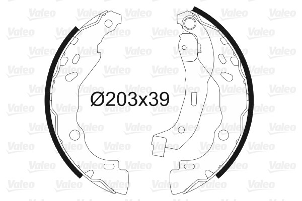 Bromsbackar, sats, Bakaxel Valeo 562810 VALEO