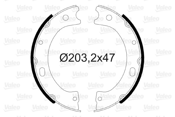 Bromsbackar, sats, parkeringsbroms, Bakaxel Valeo 564058 VALEO