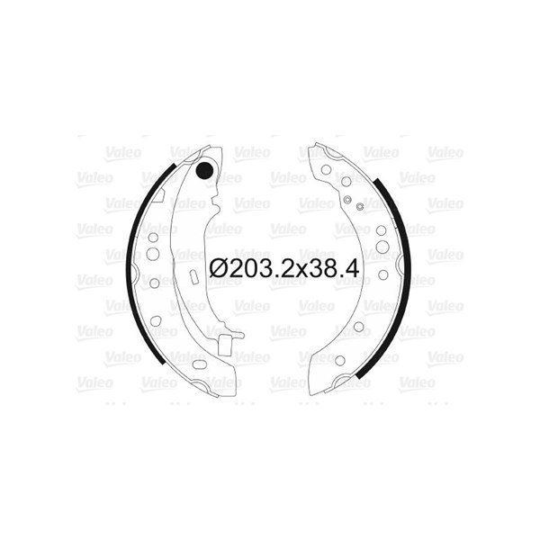 Bromsbackar, sats, Bakaxel Valeo 564097 VALEO