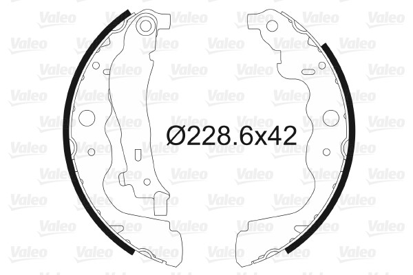 Bromsbackar, sats, Bakaxel Valeo 564104 VALEO