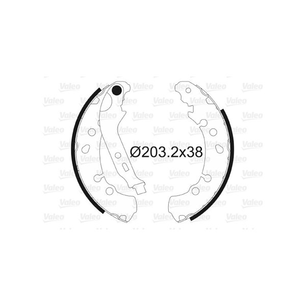 Bromsbackar, sats, Bakaxel Valeo 564108 VALEO