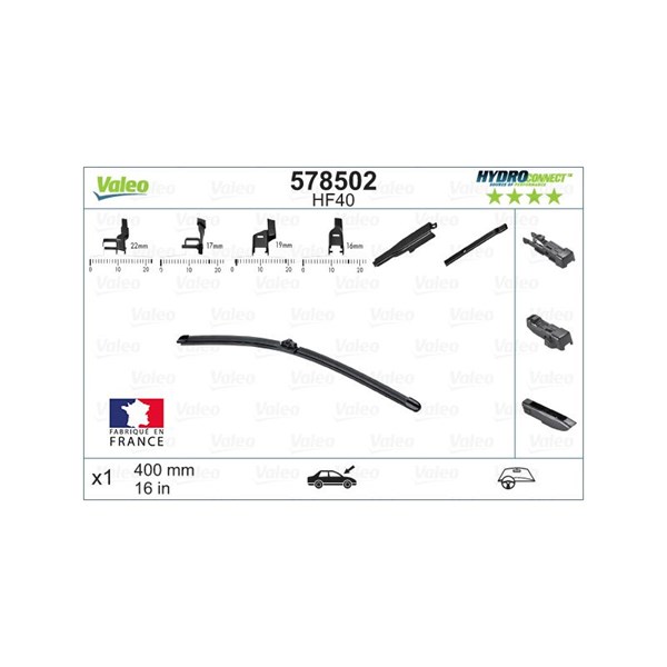 Torkarblad, Bak, Passagerarsida Valeo 578502 VALEO