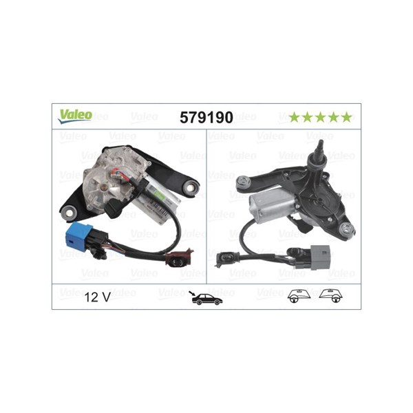 Torkarmotor 12V, Bak Valeo 579190 VALEO