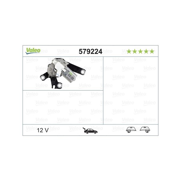Torkarmotor 12V, Bak Valeo 579224 VALEO