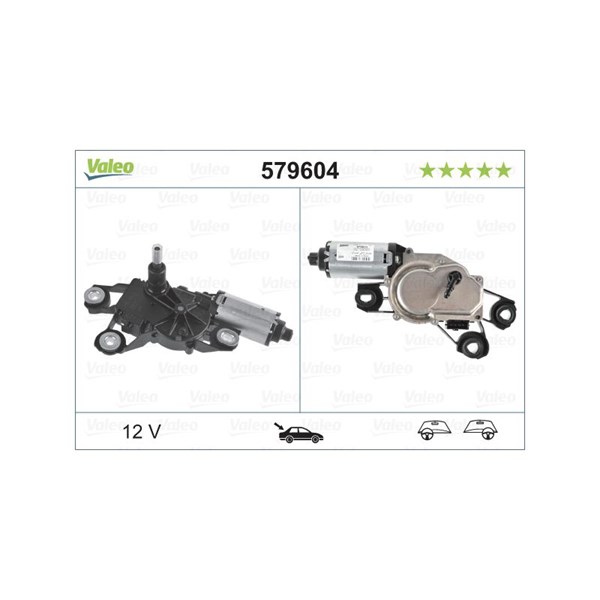 Torkarmotor 12V, Bak Valeo 579604 VALEO