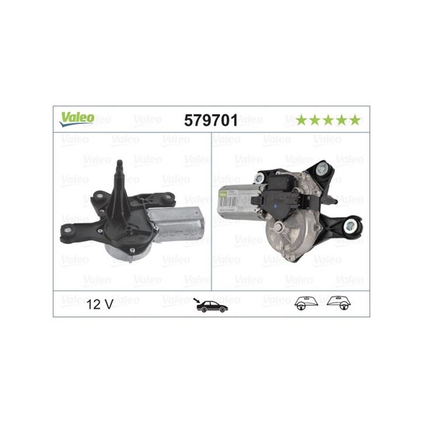Torkarmotor 12V, Bak Valeo 579701 VALEO