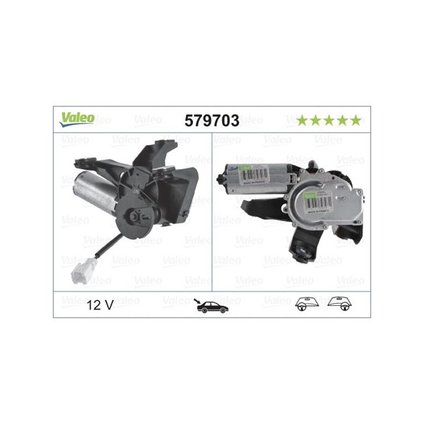 Torkarmotor 12V, Bak Valeo 579703 VALEO