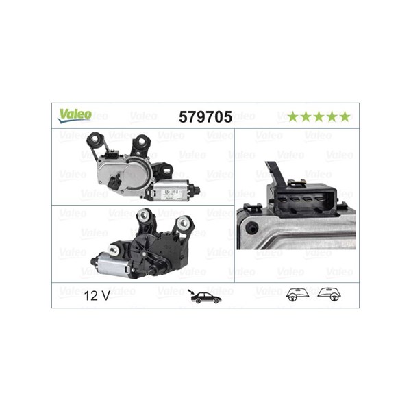 Torkarmotor 12V, Bak Valeo 579705 VALEO Torkarmotor 12V, Bak Valeo 579705 VALEO