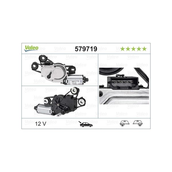 Torkarmotor 12V, Bak Valeo 579719 VALEO