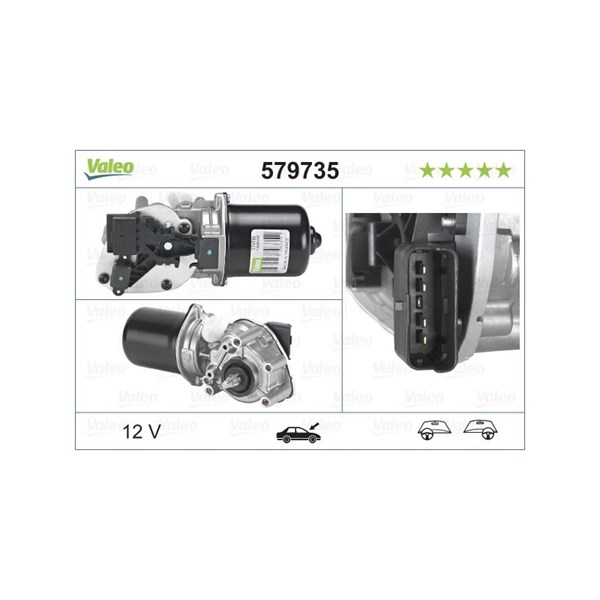 Torkarmotor 12V, Fram Valeo 579735 VALEO