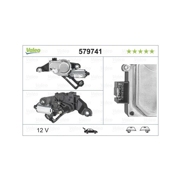 Torkarmotor 12V, Bak Valeo 579741 VALEO