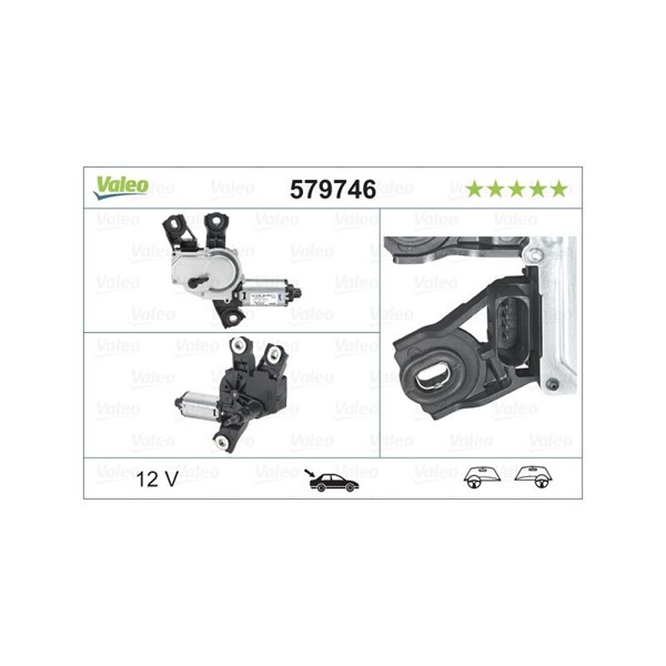 Torkarmotor 12V, Bak Valeo 579746 VALEO