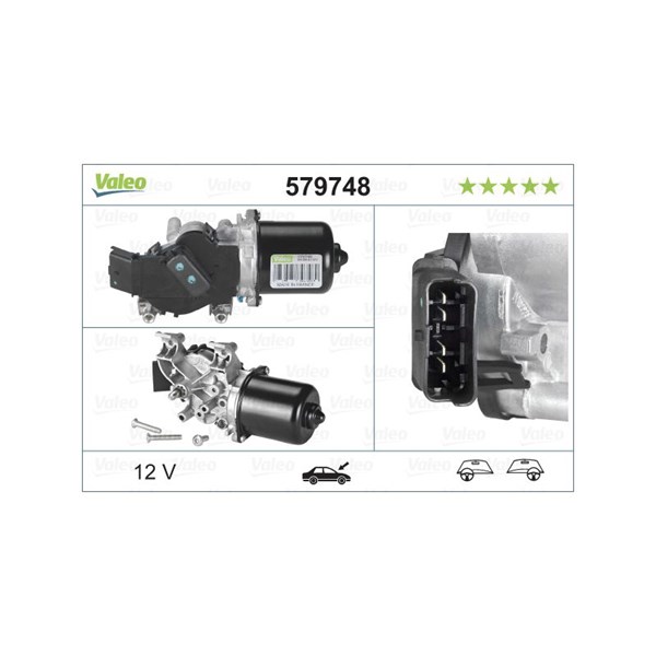 Torkarmotor 12V, Fram Valeo 579748 VALEO