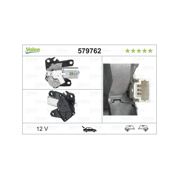 Torkarmotor 12V, Bak Valeo 579762 VALEO