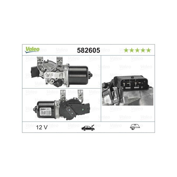 Torkarmotor 12V, Fram Valeo 582605 VALEO
