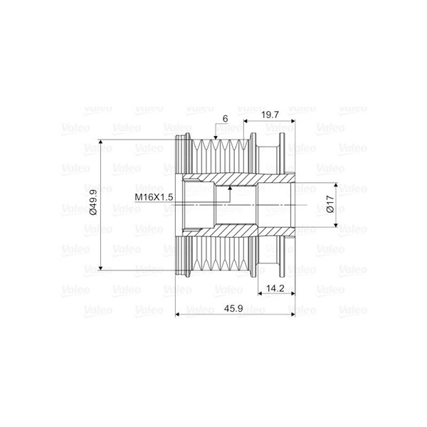Frihjulskoppling, generator Valeo 588031 VALEO