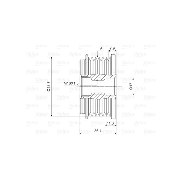 Frihjulskoppling, generator Valeo 588033 VALEO Frihjulskoppling, generator Valeo 588033 VALEO