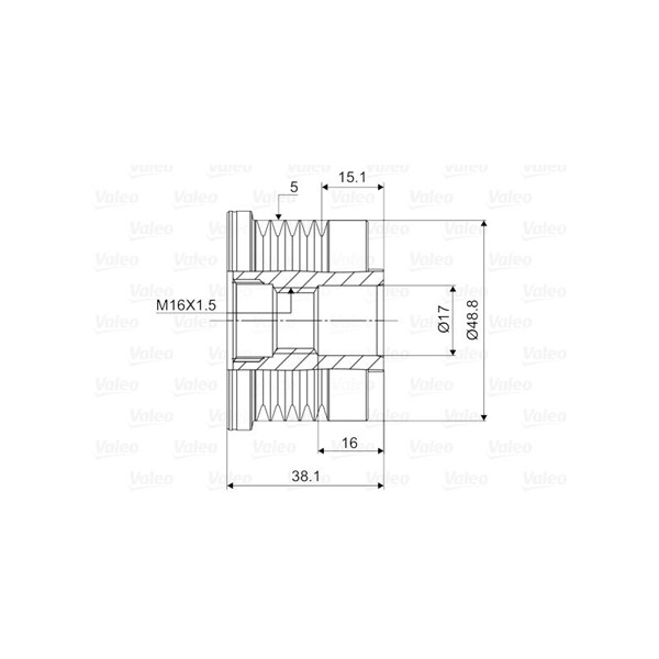 Frihjulskoppling, generator Valeo 588038 VALEO
