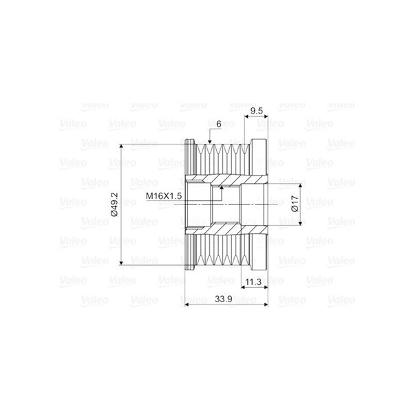 Frihjulskoppling, generator Valeo 588056 VALEO Frihjulskoppling, generator Valeo 588056 VALEO