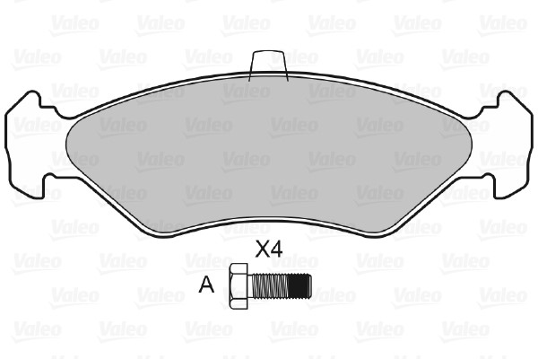 Bromsbeläggsats Solid, Framaxel Valeo 598171 VALEO