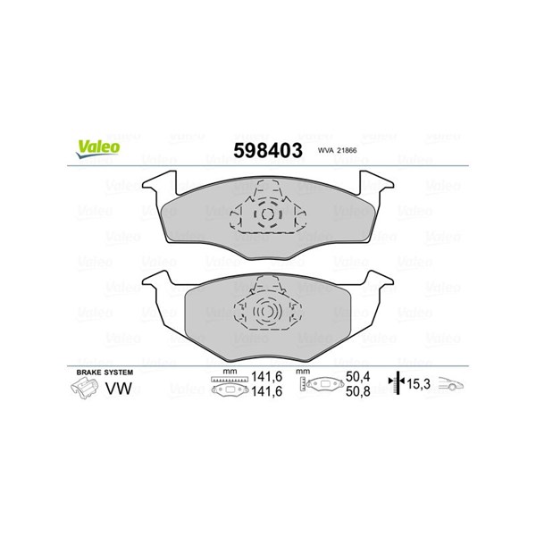 Bromsbeläggsats, Framaxel Valeo 598403 VALEO