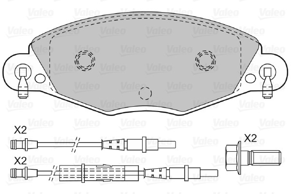 Bromsbeläggsats, Framaxel Valeo 598416 VALEO