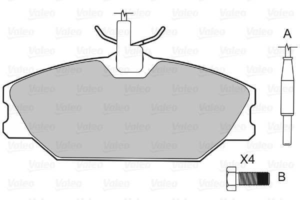 Bromsbeläggsats, Framaxel Valeo 598473 VALEO