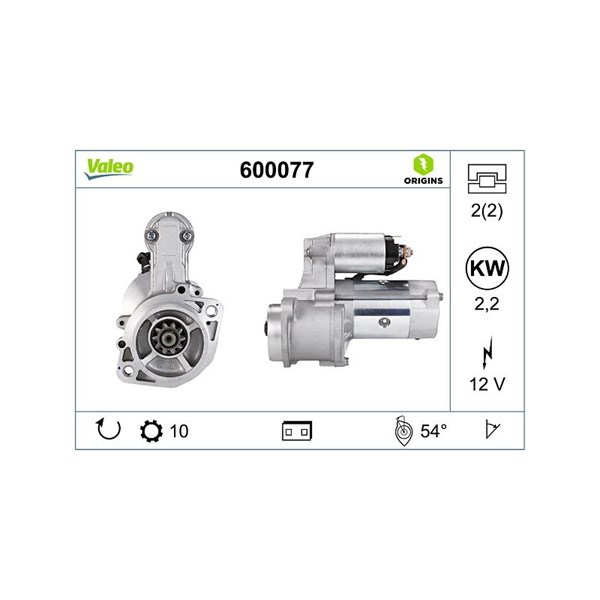 Startmotor 12V Valeo 600077 VALEO Startmotor 12V Valeo 600077 VALEO