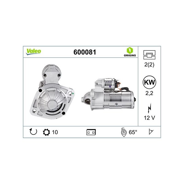 Startmotor 12V Valeo 600081 VALEO