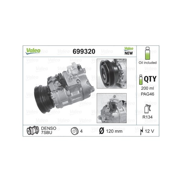 Kompressor, klimatanläggning 12V Valeo 699320 VALEO